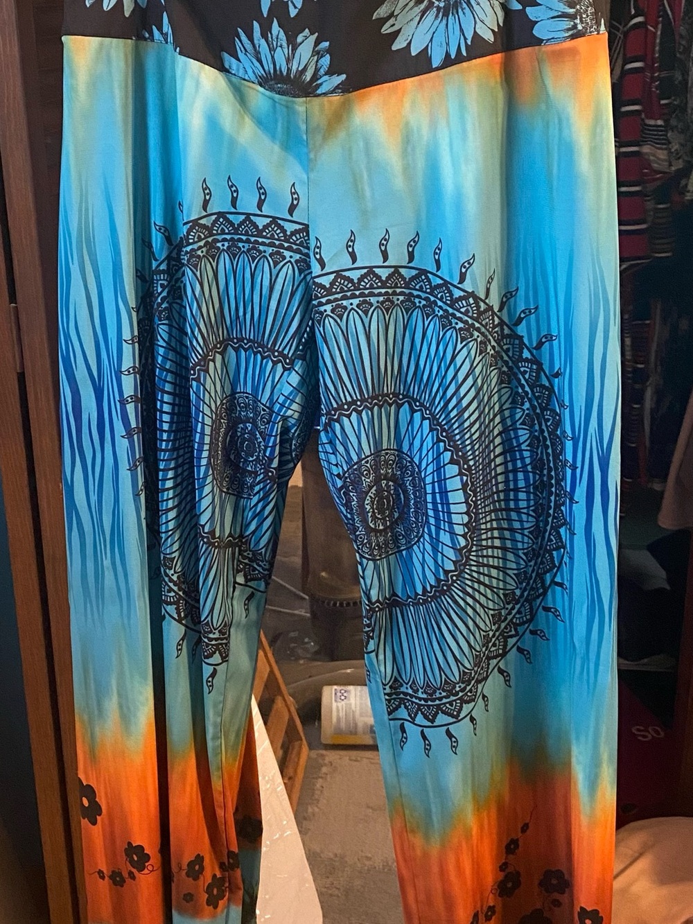 Blue & Orange Mandala Print Kids Bottoms